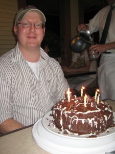 Jason about to blow out the candles