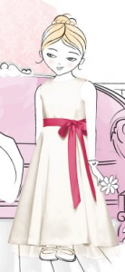 the flower girl dress - white with a posie colored sash